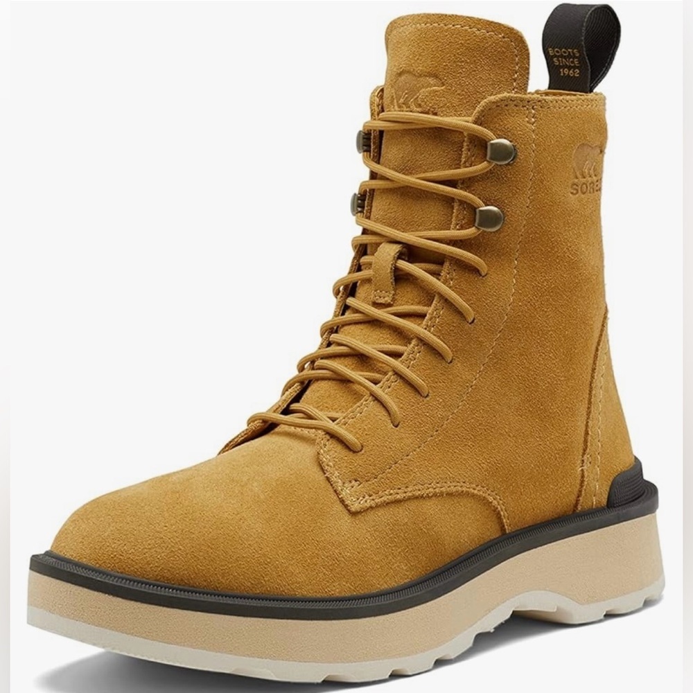 Sorel Hi Line Platform Combat Boots Geo‎ Yellow size 10 new